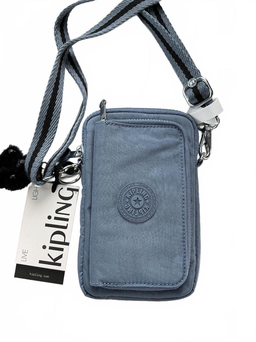 Kipling TELMO NWT Small Wallet Crossbody Bag Women Blue Stone Removable Strap