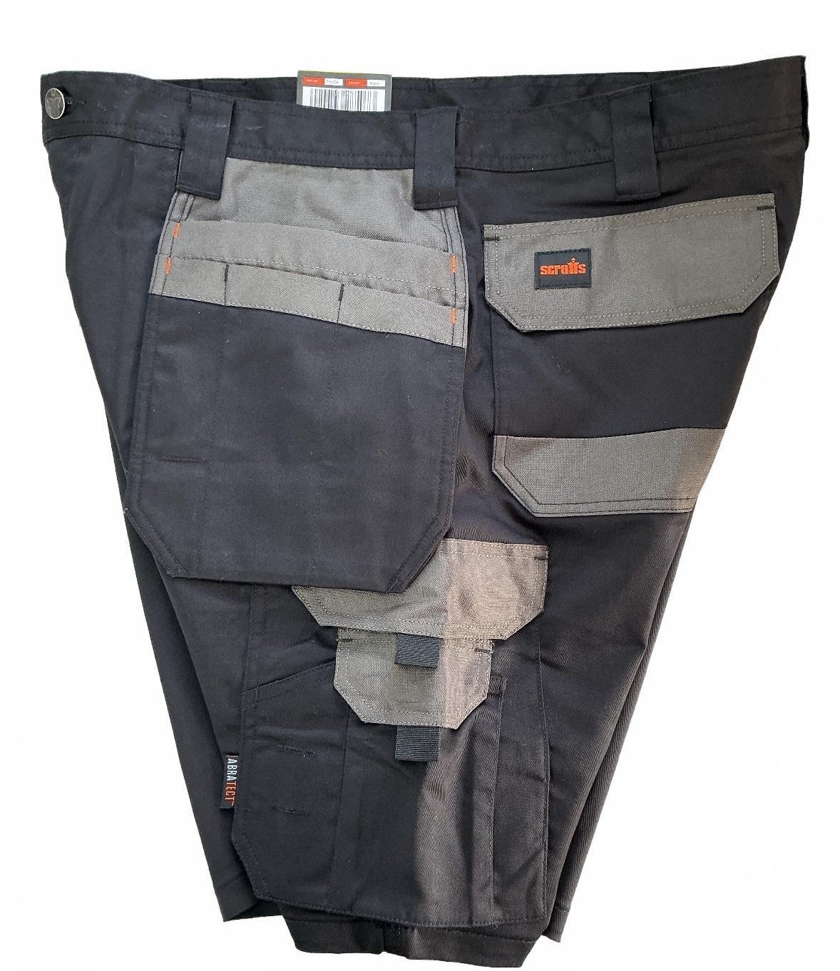 Scruffs Worker Plus Holster Shorts Men Size 36 Black Durable Lightweight