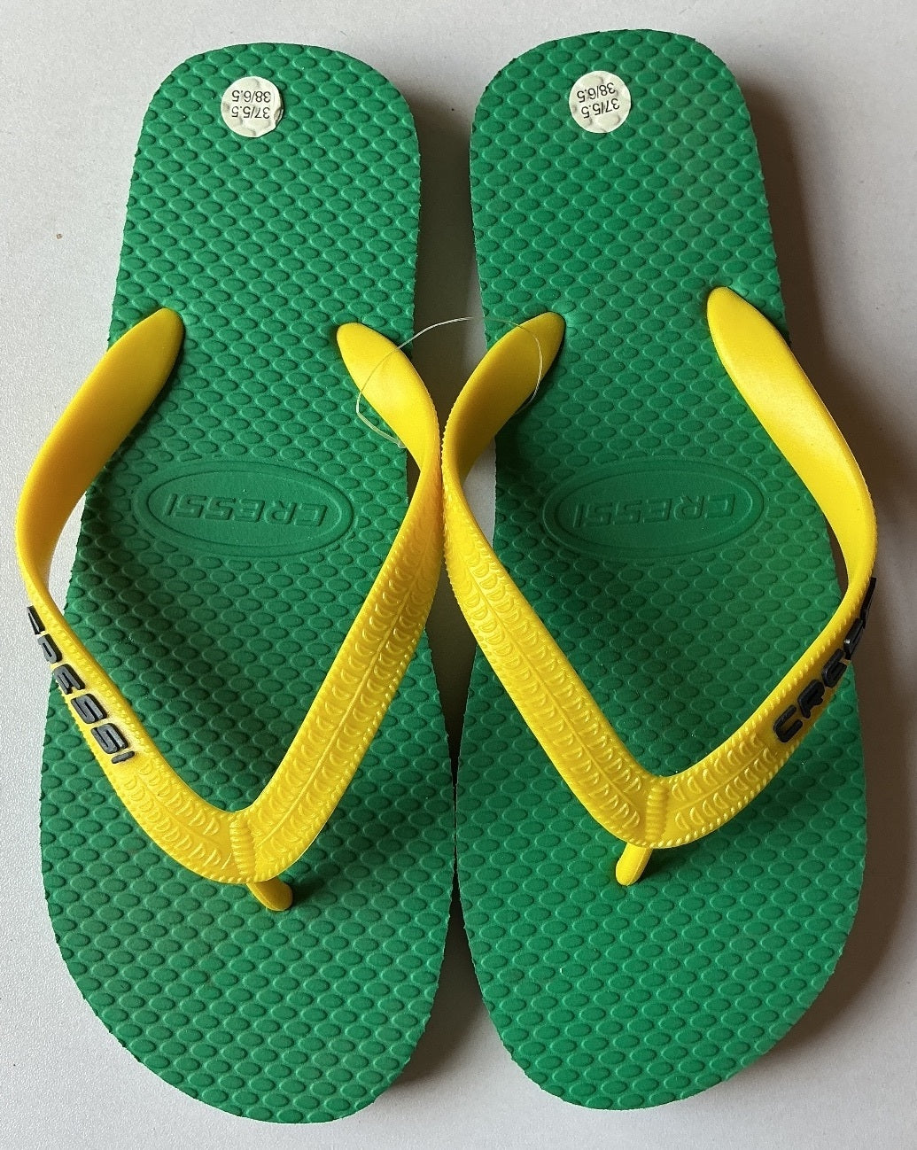 Cressi Green Yellow Flip Flop Sandals Size 5.5-6.5Uk
