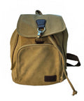 Liangmendian Canvas Backpack Unisex Tan Large Front Pocket