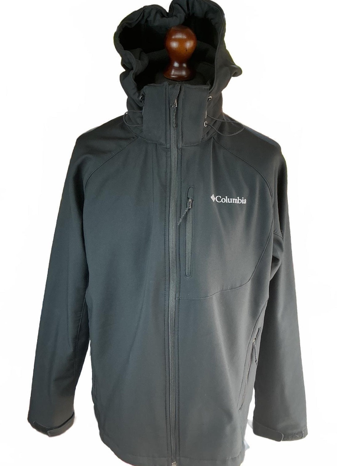 Columbia Cascade Softshell Jacket Men XL Black Waterproof Hooded Outdoor