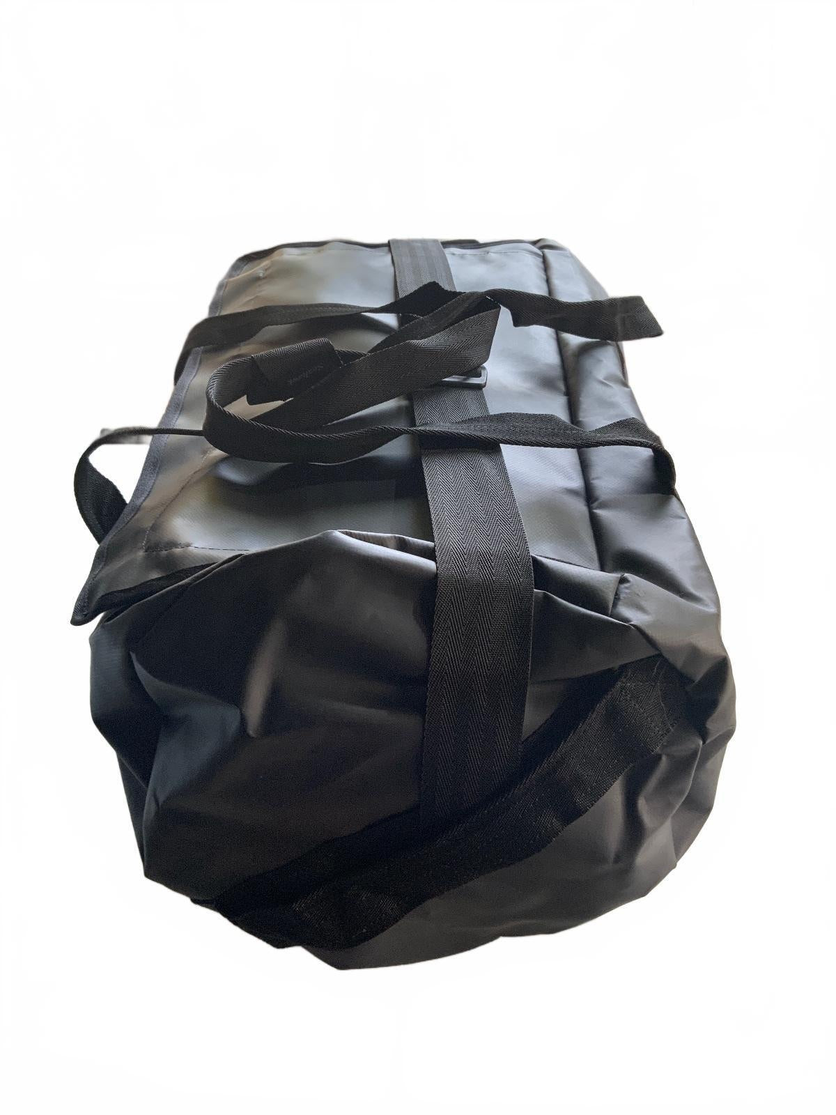 Seahawk Large Black Waterproof Duffel Bag with Shoulder Straps and Zipper Close
