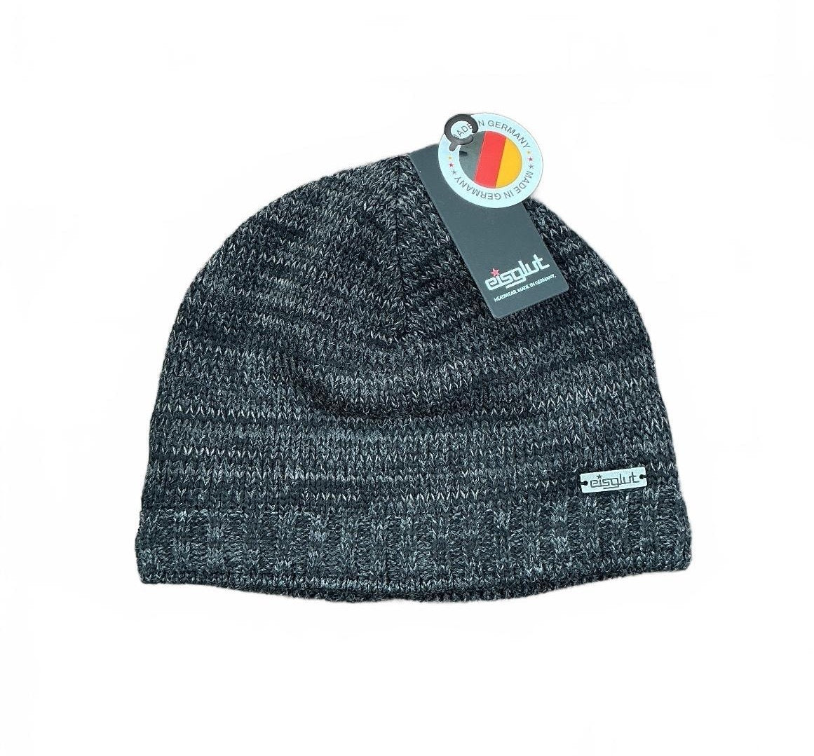 Eisglut Dylan One Size Anthracite Marled Knit Beanie Hat with Fleece Liner