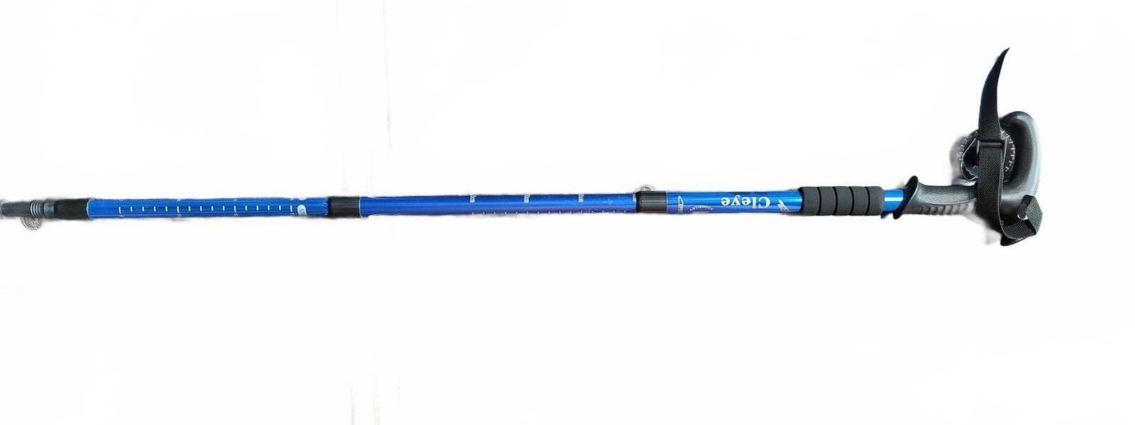 Pair of Cleye Adjustable Trekking Poles Blue Anti-Shock Hiking Sticks One Size