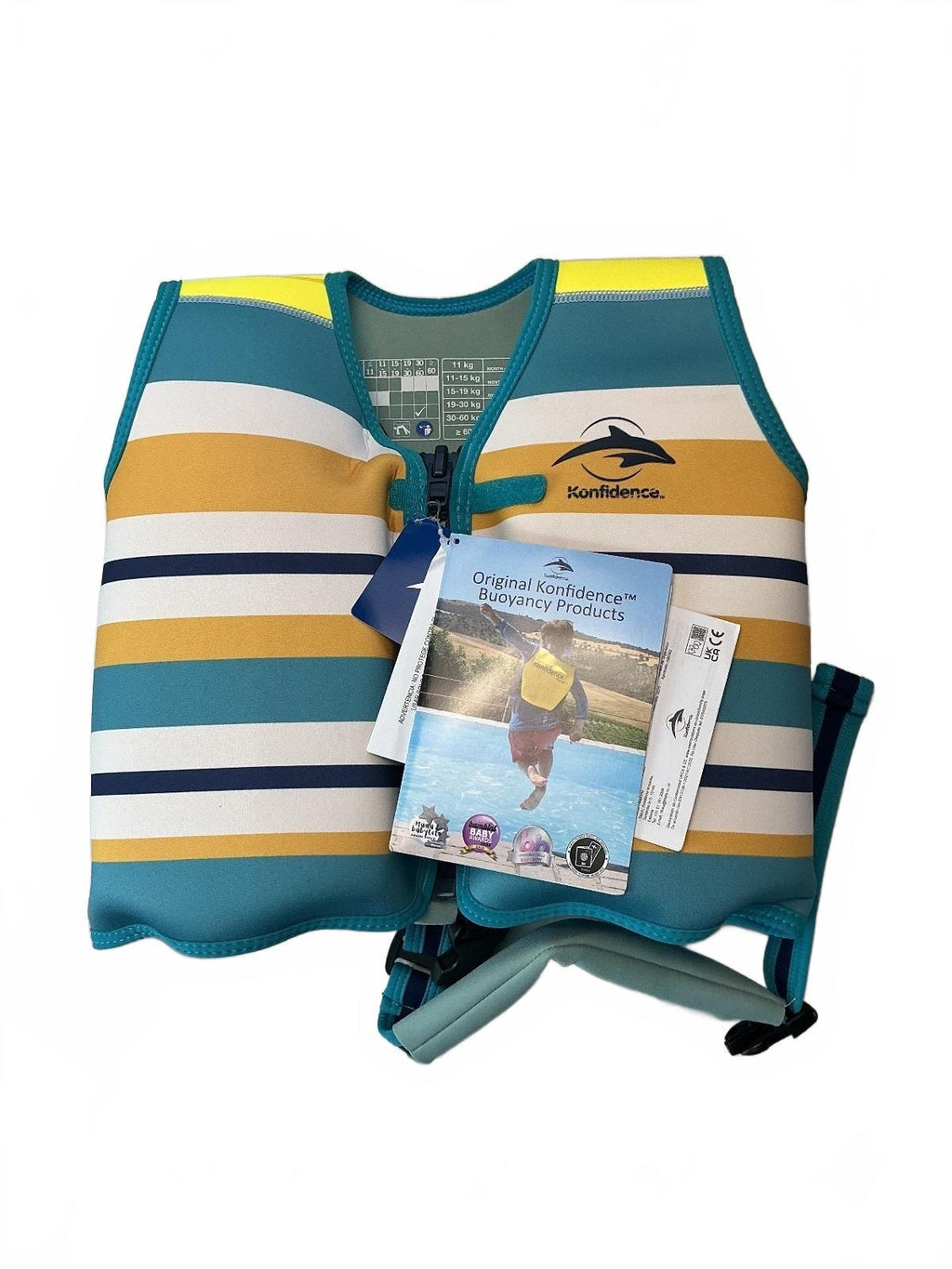 Konfidence Kids Buoyancy Aid Life Jacket Blue Stripe Age 6-9