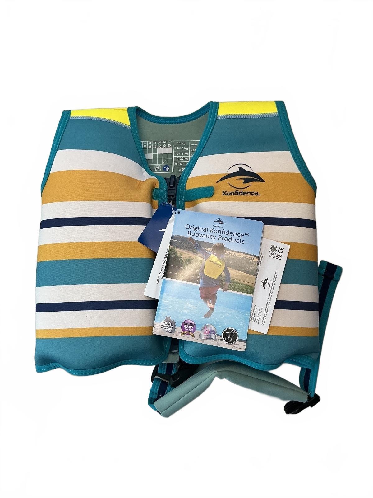 Konfidence Kids Buoyancy Aid Life Jacket Blue Stripe Age 6-9