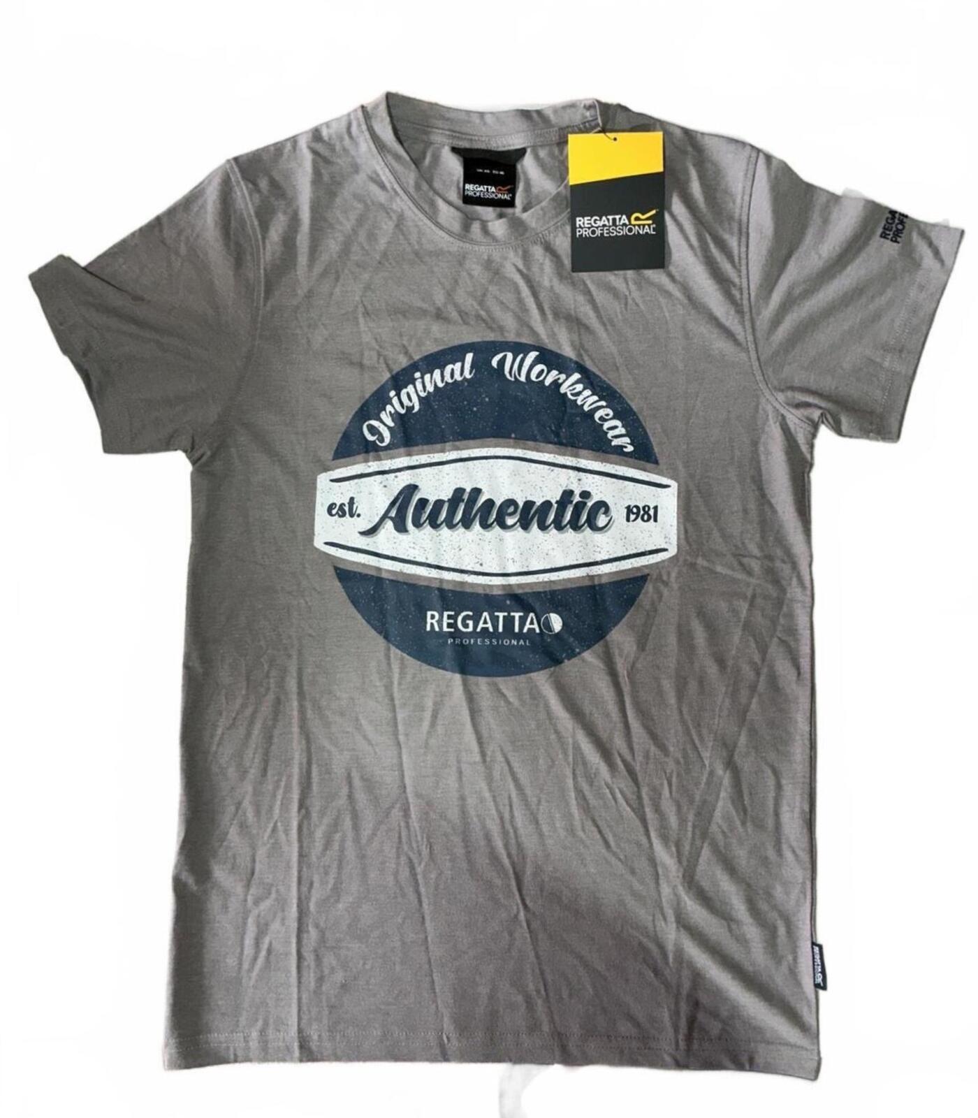 *NEW* Regatta Professional Graphic T-Shirt Grey Marl UK XS EU 46