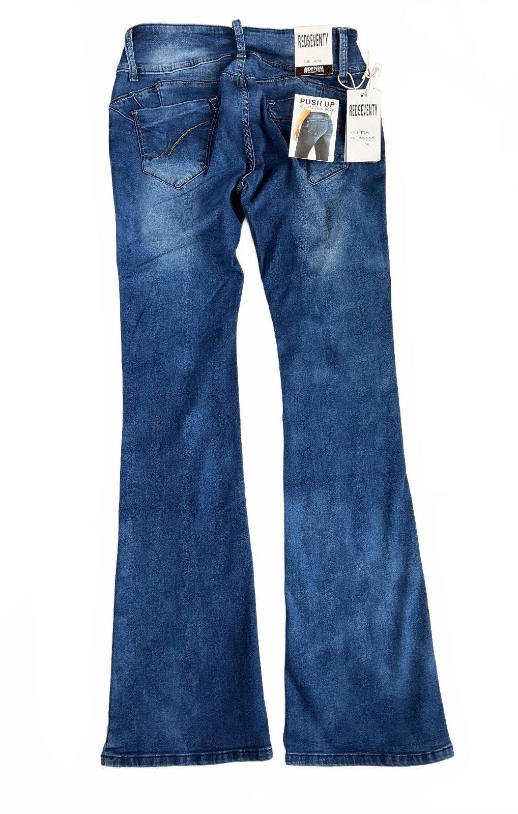 Redseventy WT362 Women's Skinny Jeans Size 38 10 UK Blue Push Up Sculpt