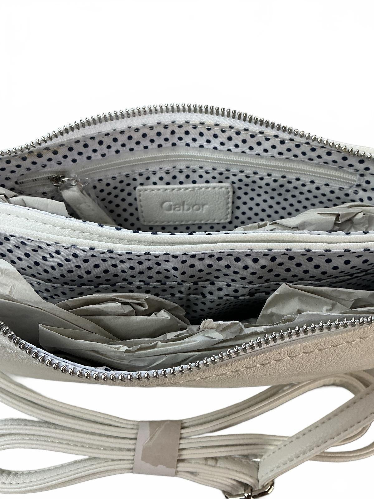 Gabor Emmy Women's White Leather Crossbody Bag Wristlet Adjustable Strap