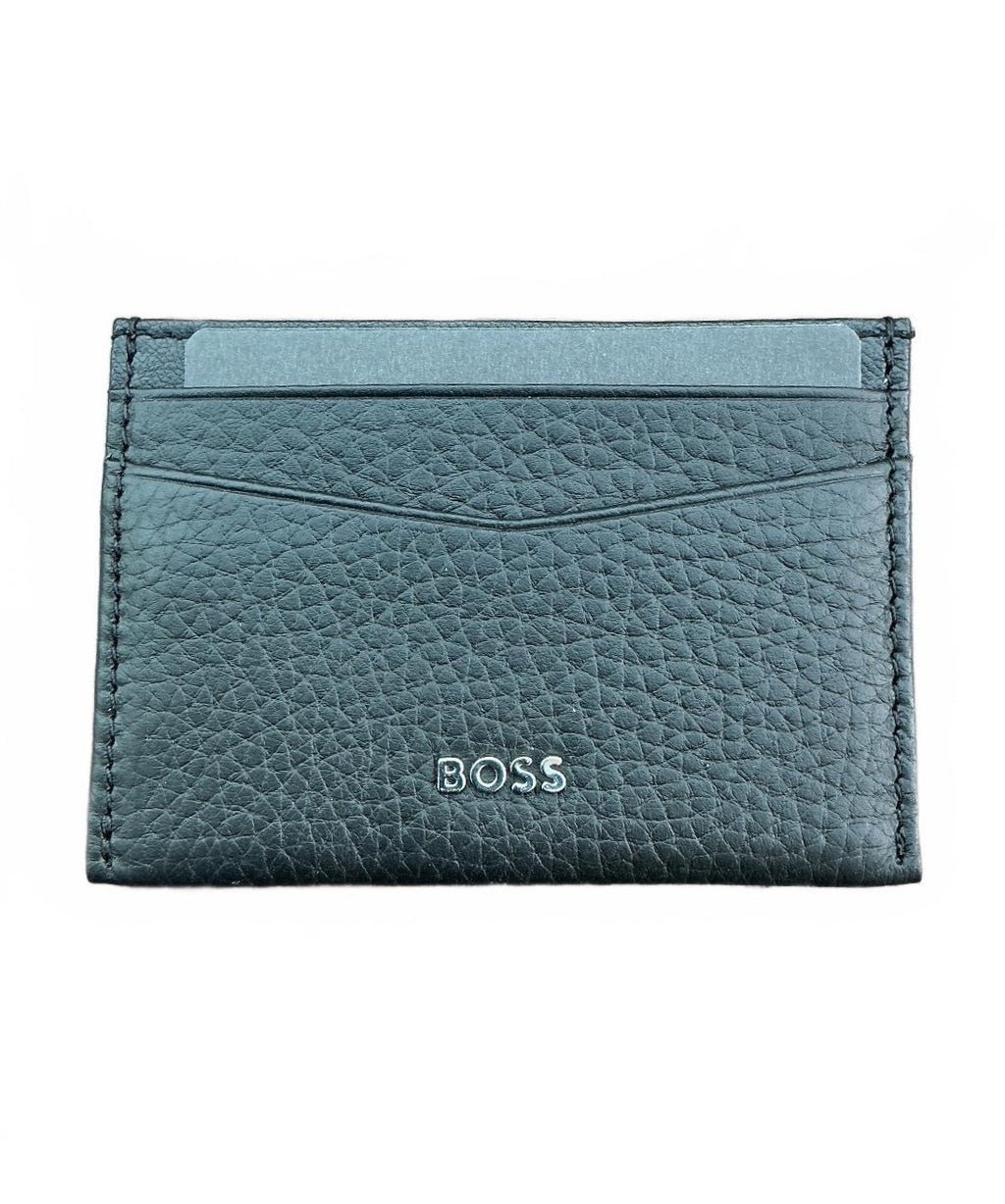 Hugo Boss New Black Men Card Holder Leather RFID Blocking Stylish