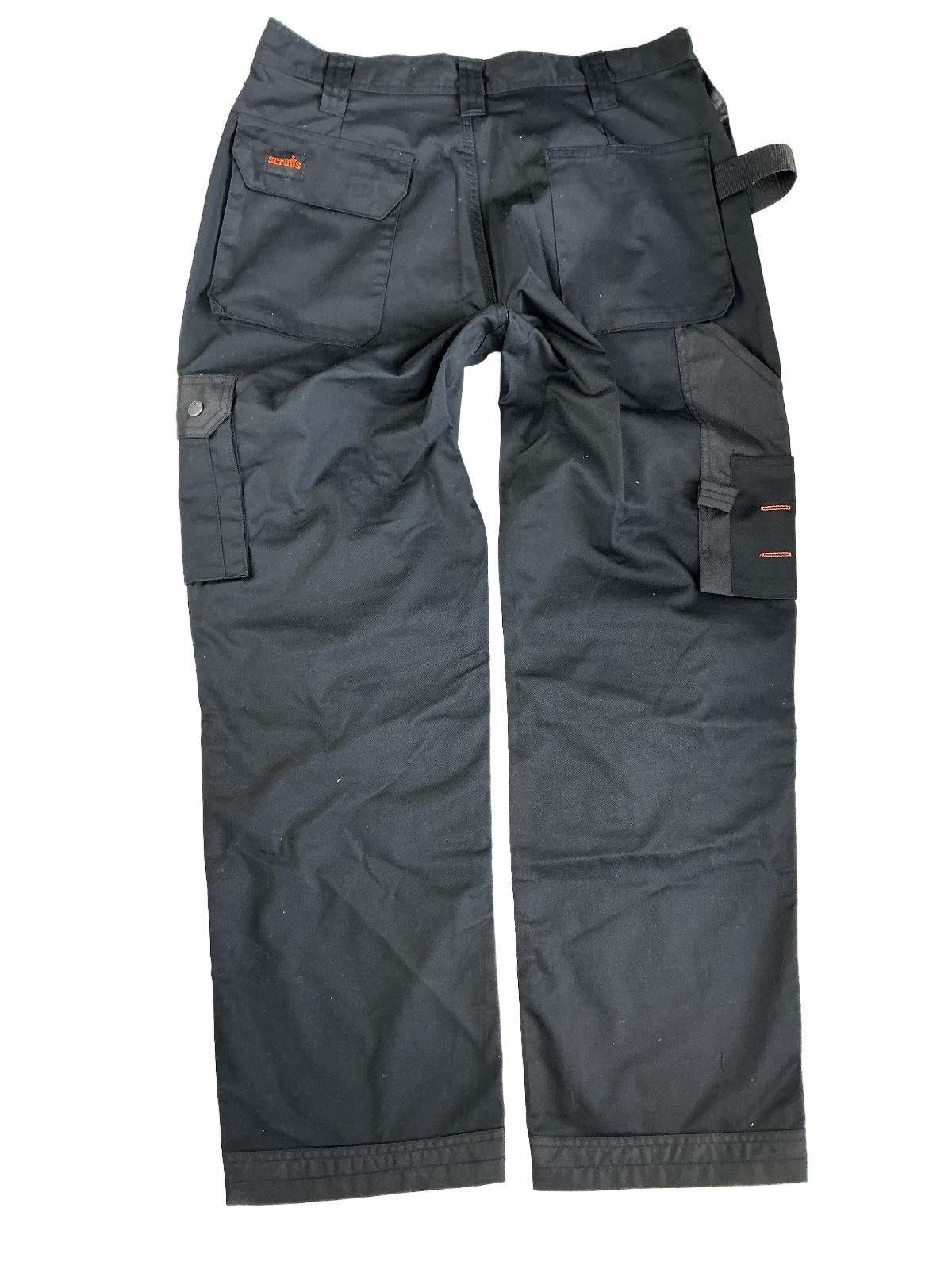 Scruffs Worker Plus Trousers Men 32S Black Durable Knee Pad Pockets