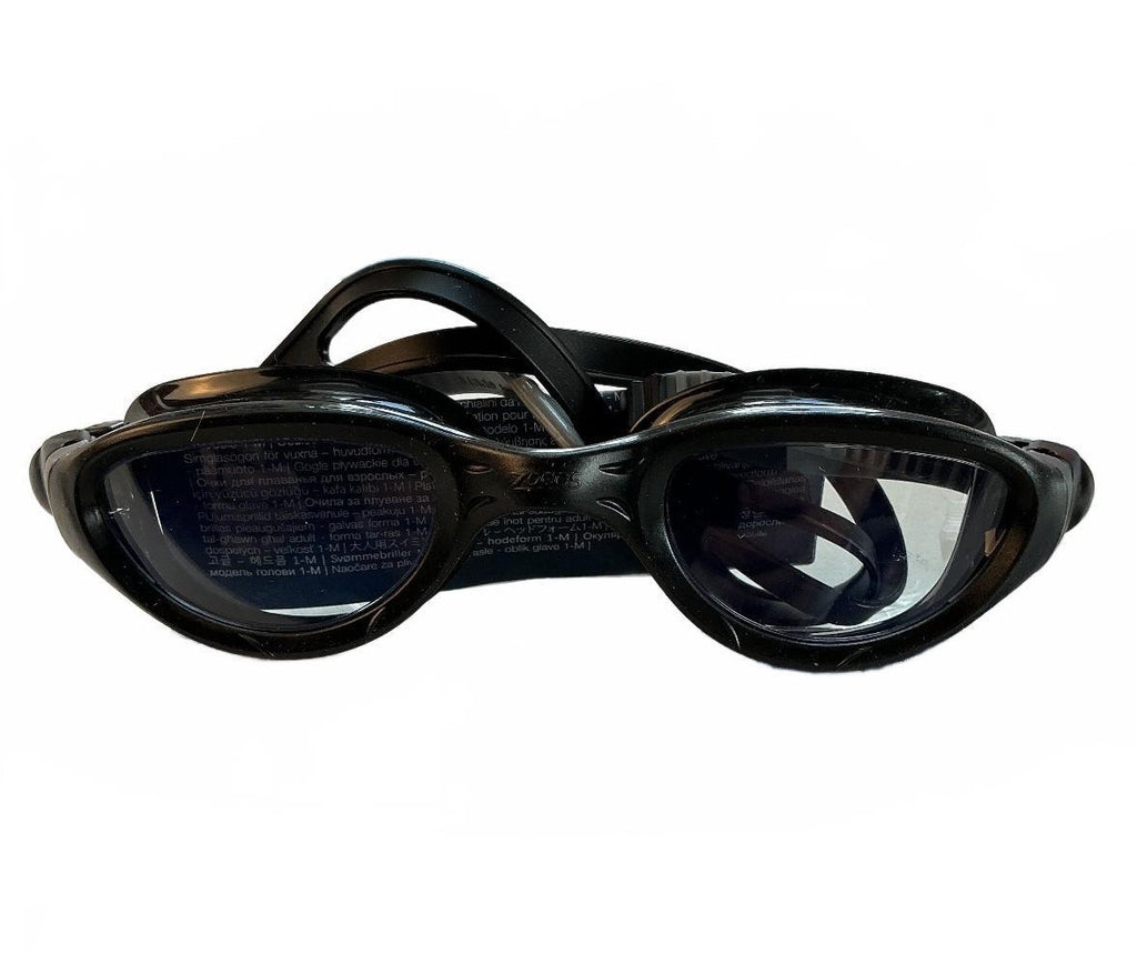 Zoggs Phantom 2.0 Black Grey Clear Swimming Goggles With Black Cap