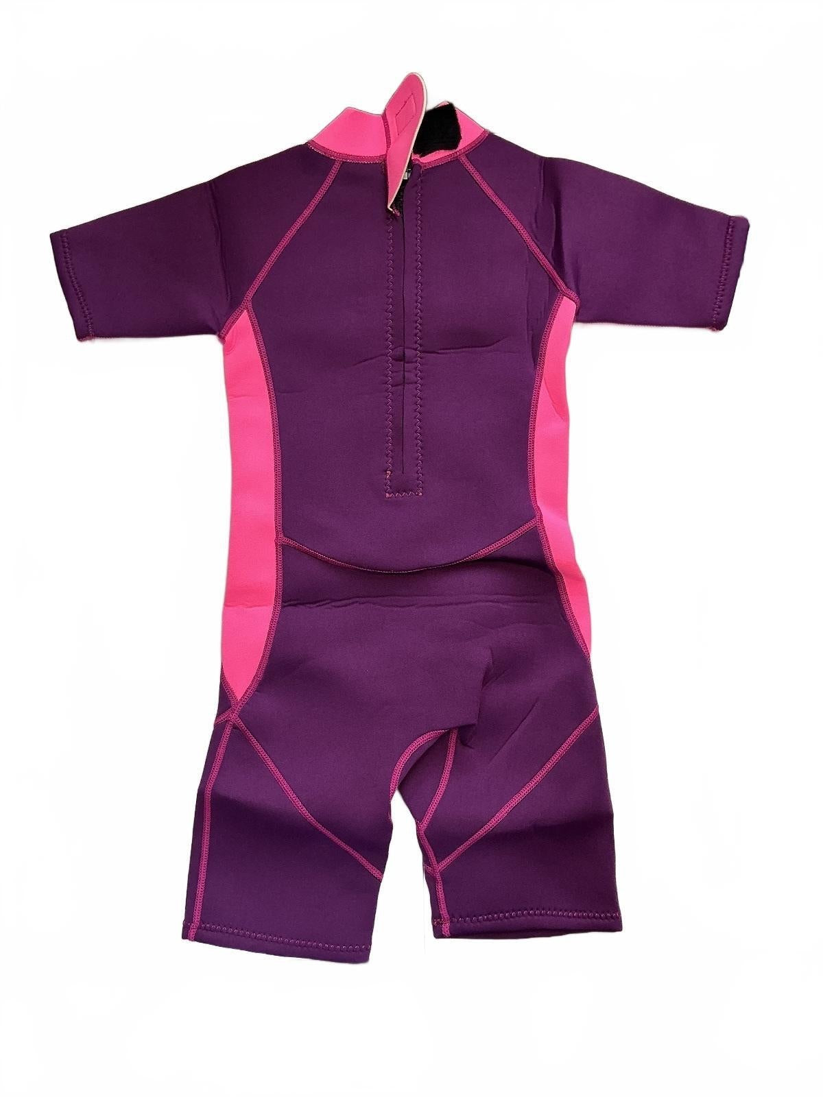 Yikayin Kids Large 8 Pink Purple Shorty Wetsuit Comfortable Durable