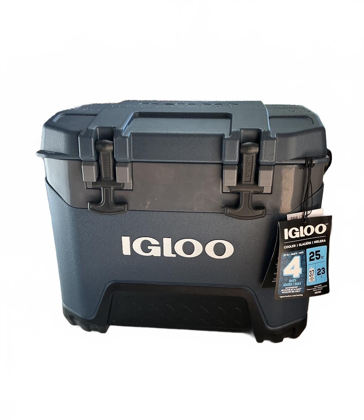 Igloo Cooler 25 Qt New Gray Portable 4 Days Ice Retention 37 Cans Capacity