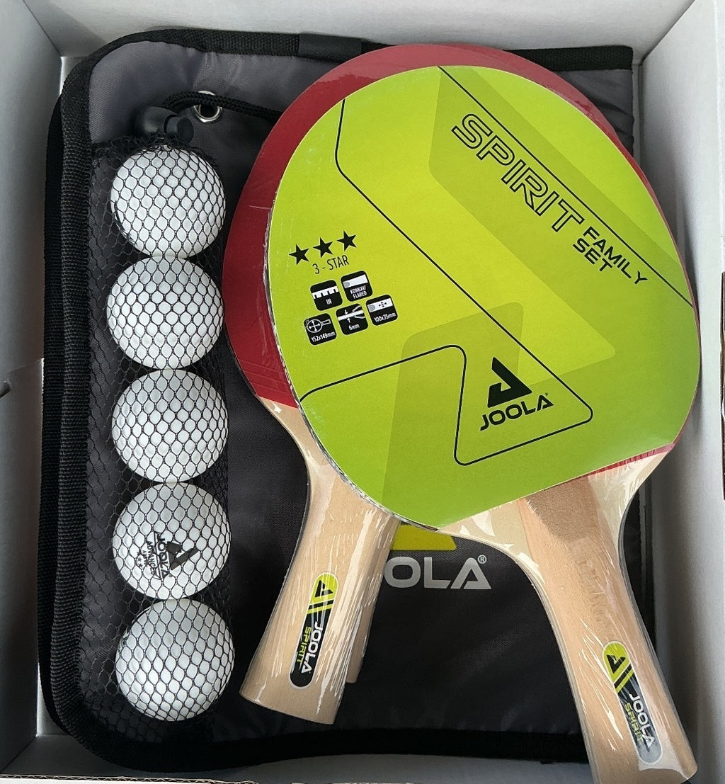 Joola Spirit Family Table Tennis Set with 4 Bats and 10 Balls Plus Storage case