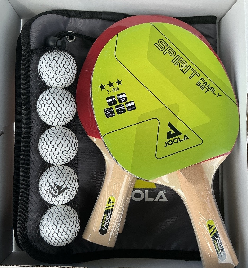 Joola Spirit Family Table Tennis Set with 4 Bats and 10 Balls Plus Storage case