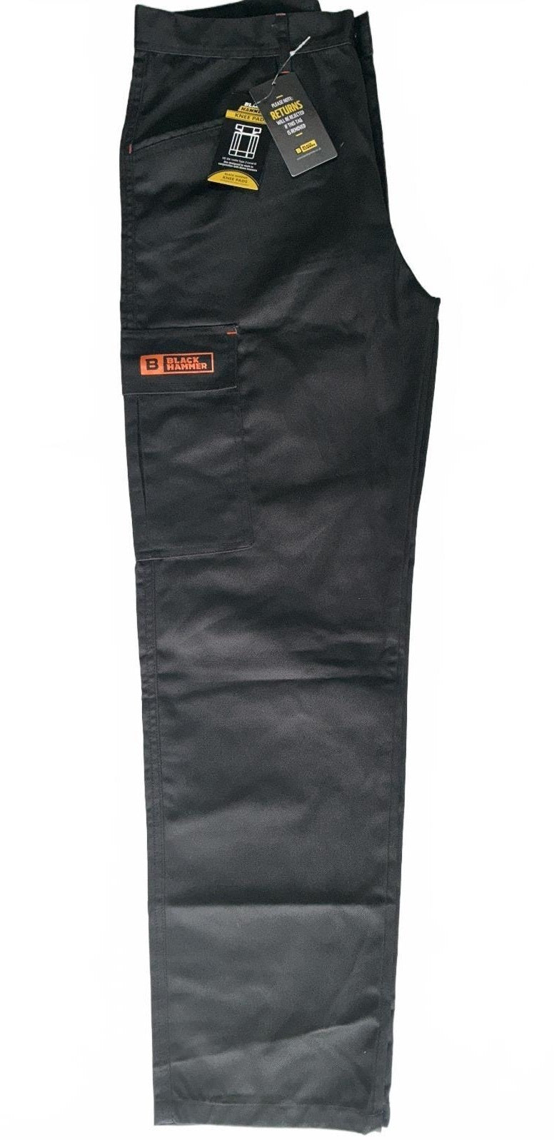 Black Hammer Workwear Men's Trousers UK 32" Waist 31" Leg Black
