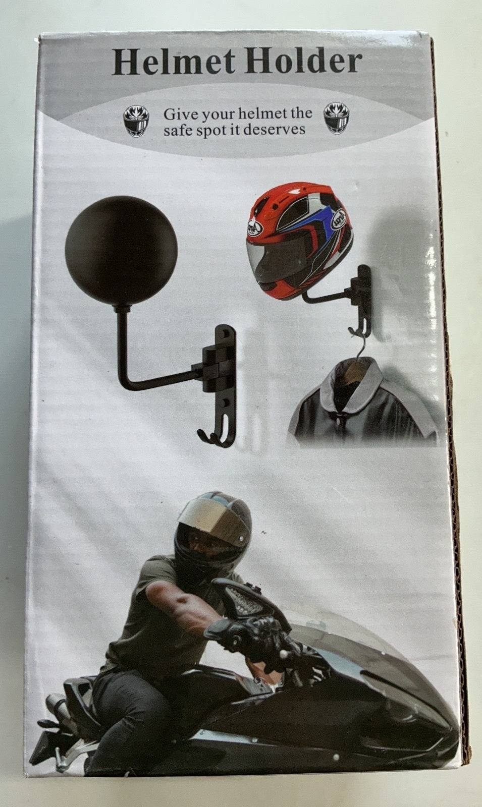 Puersi Helmet Holder Wall Mount Bracket Black Size Standard