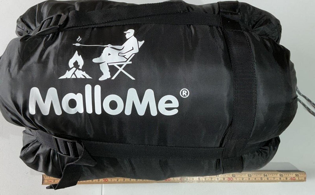 MalloMe Single Sleeping Bag Black Grey Polyester Camping Travel Outdoor