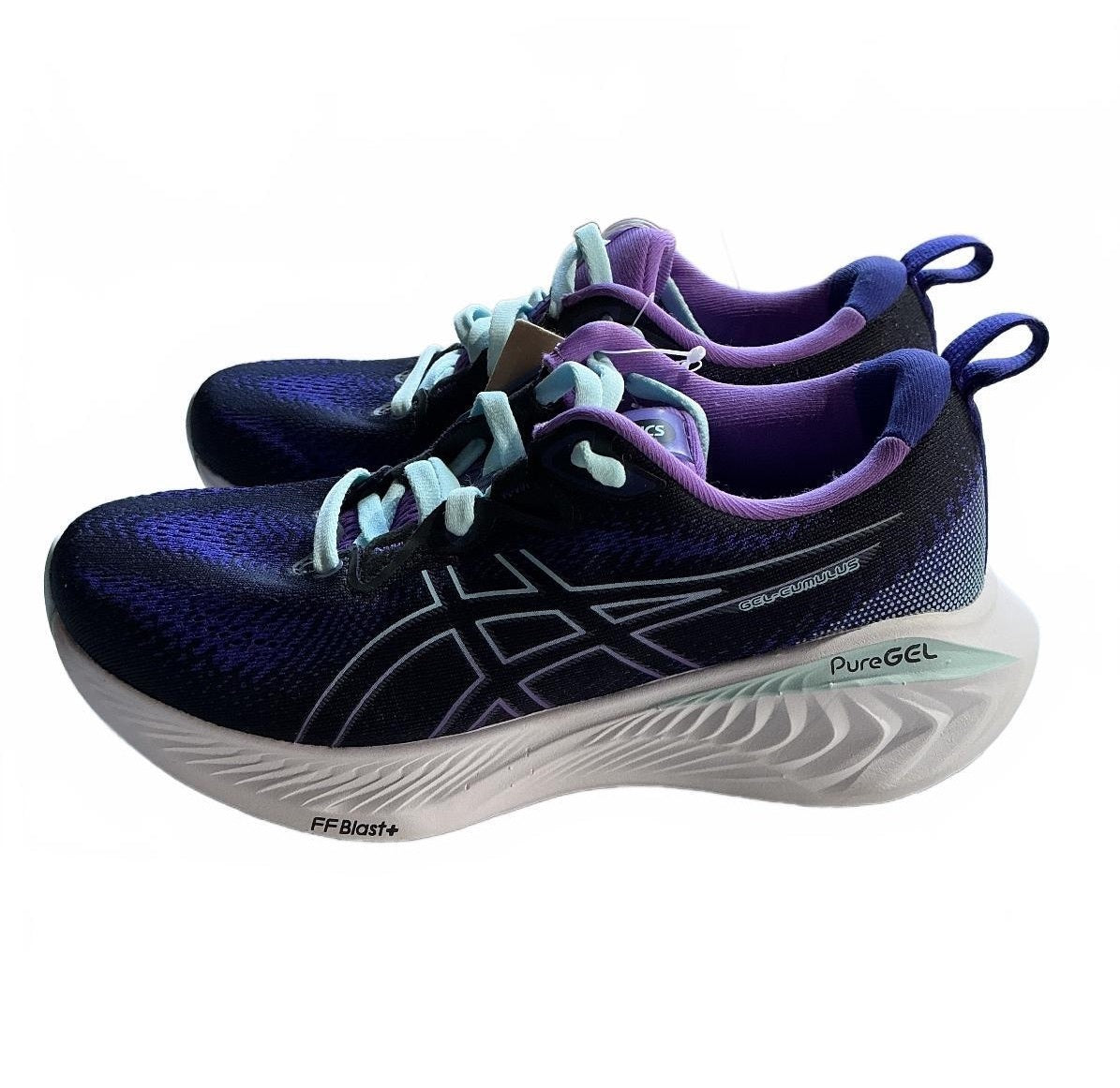 Asics Gel Cumulus Running Trainers Size UK 4 Purple Blue PureGEL FFBlast