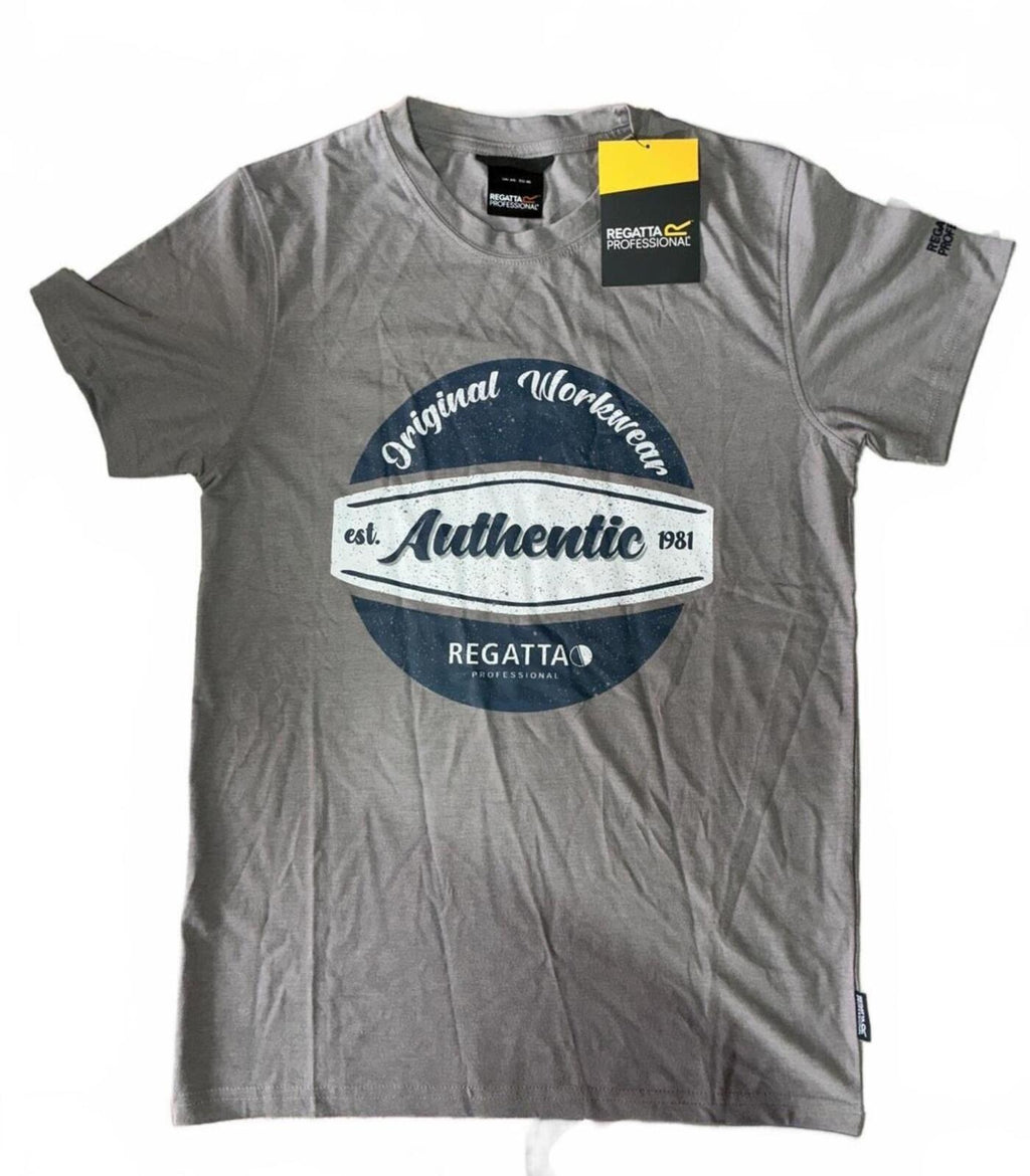 *NEW* Regatta Professional Graphic T-Shirt Grey Marl UK XS EU 46