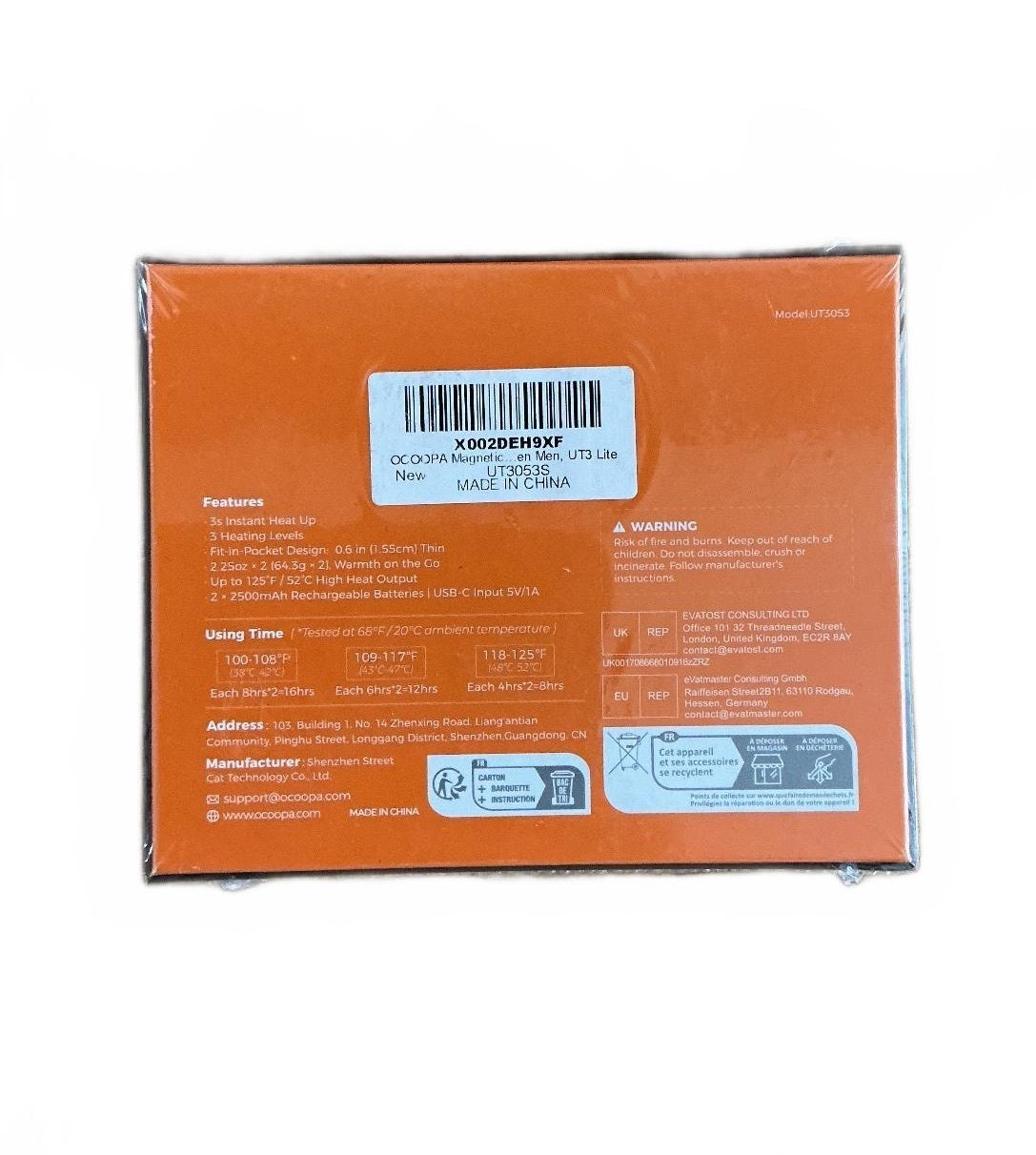 New Ocoopa UT3 Lite Rechargeable Hand Warmers Purple Ultra Thin Lightweight
