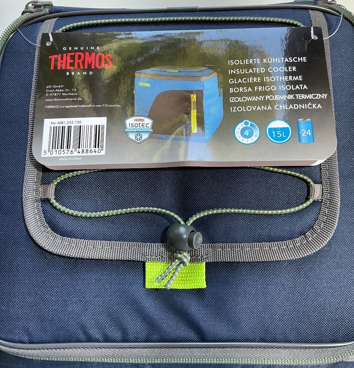 Thermos Insulated Cooler Bag 15L Navy Blue and Grey Portable Lunch Box
