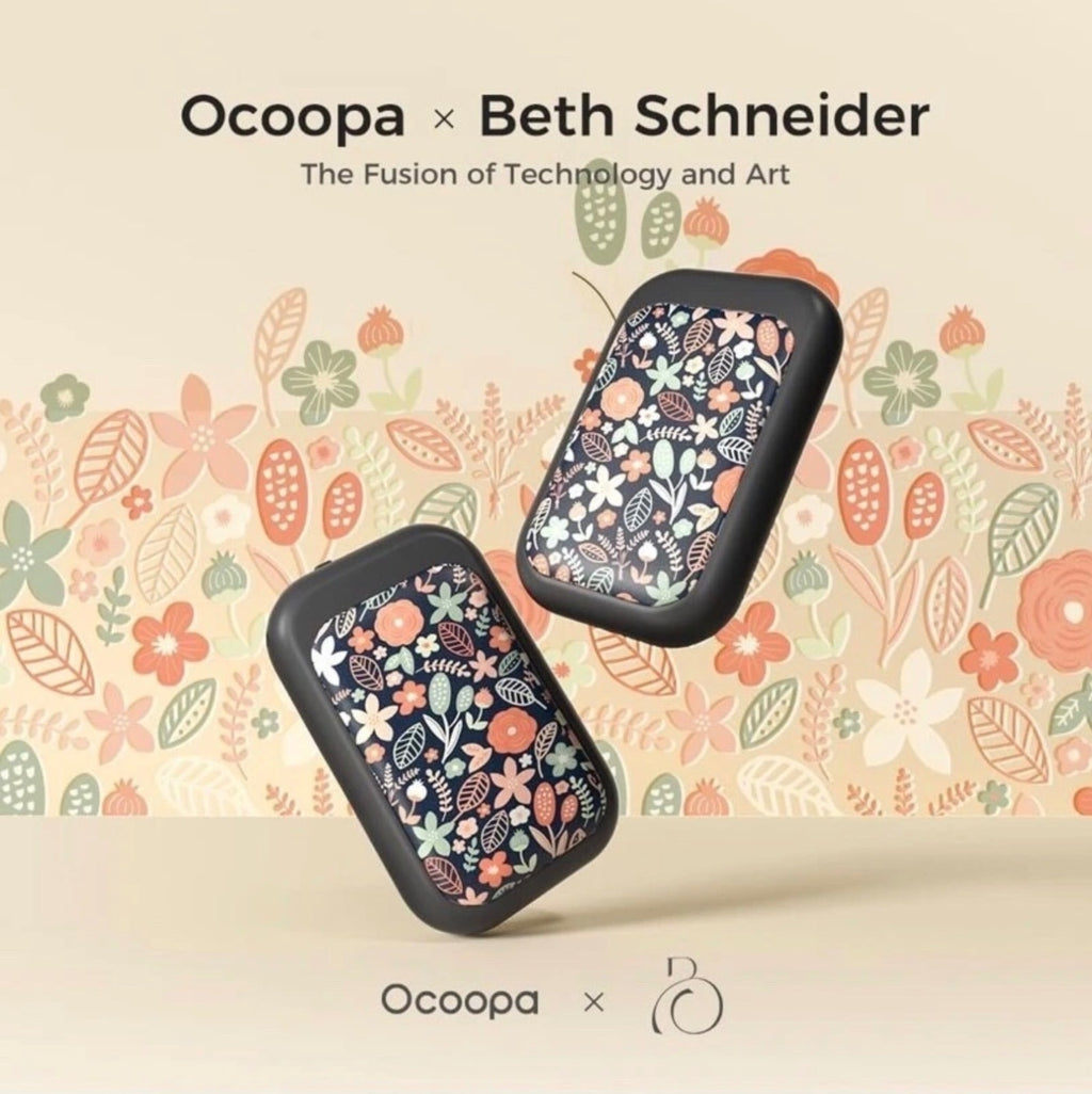 Ocoopa Rechargeable Hand Warmers Unisex Floral Pattern Portable Long-Lasting