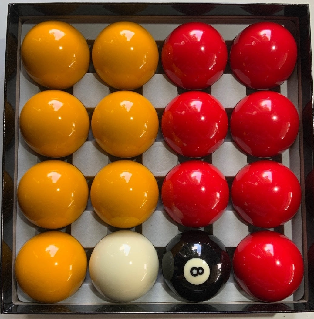 PowerGlide Pool Ball Set Red & Yellow 2 1/4 inch 57mm Billiard Balls