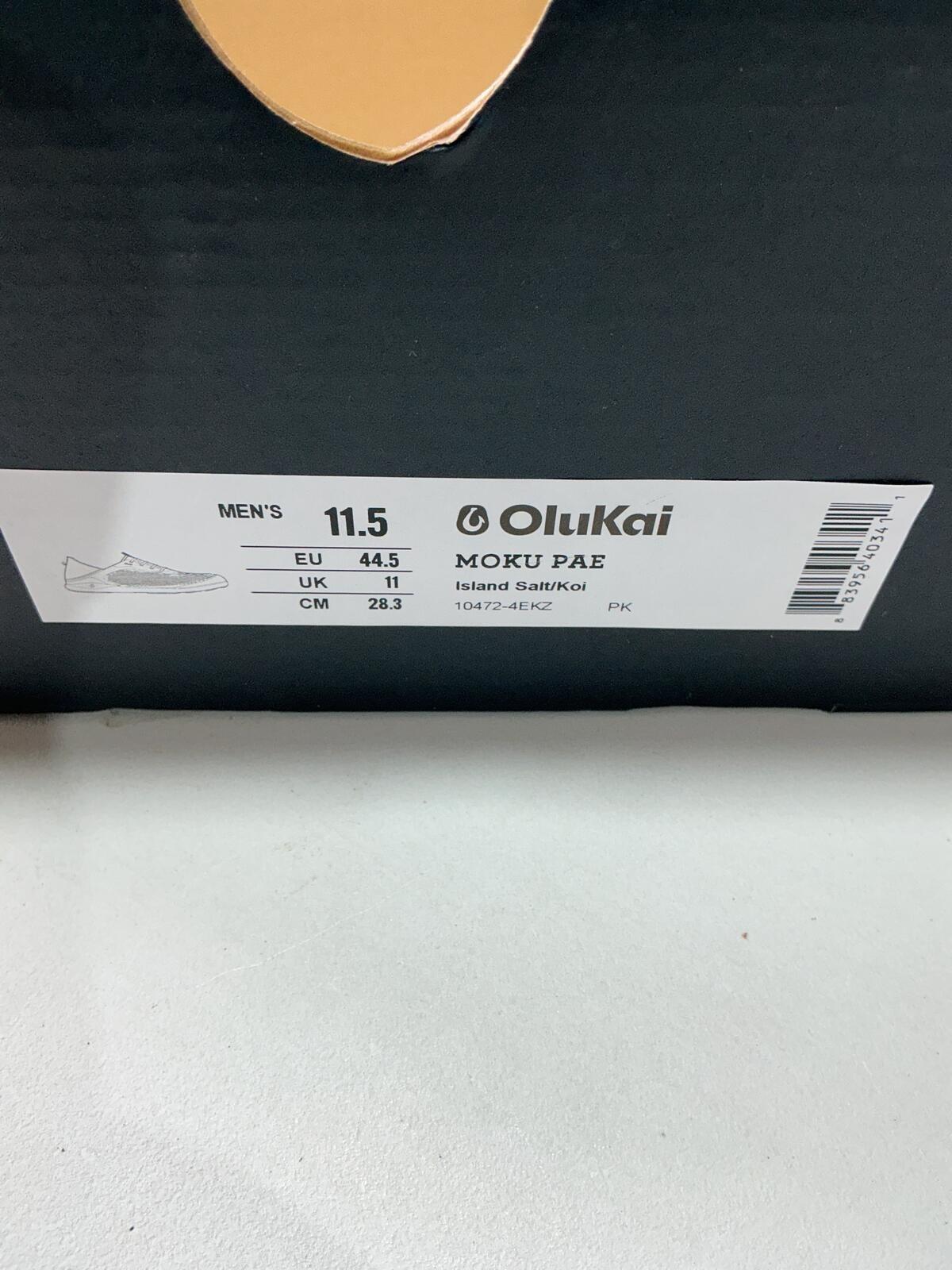 OluKai Moku Pae Men's Summer Vented Size 11.5 Comfortable Island Salt/Koi Shoes