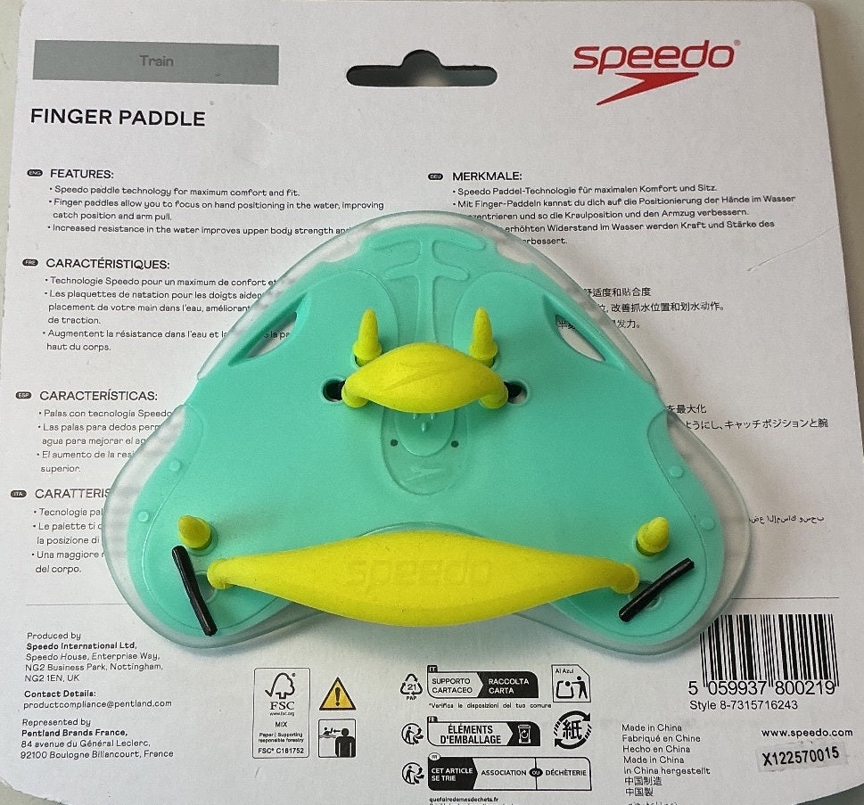 Speedo Finger Paddle Swim Training Aid Size One