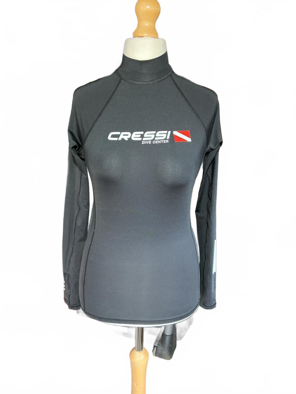 Cressi Women's Black Rashguard Dive Shirt Size L/4 Long Sleeve Swimwear