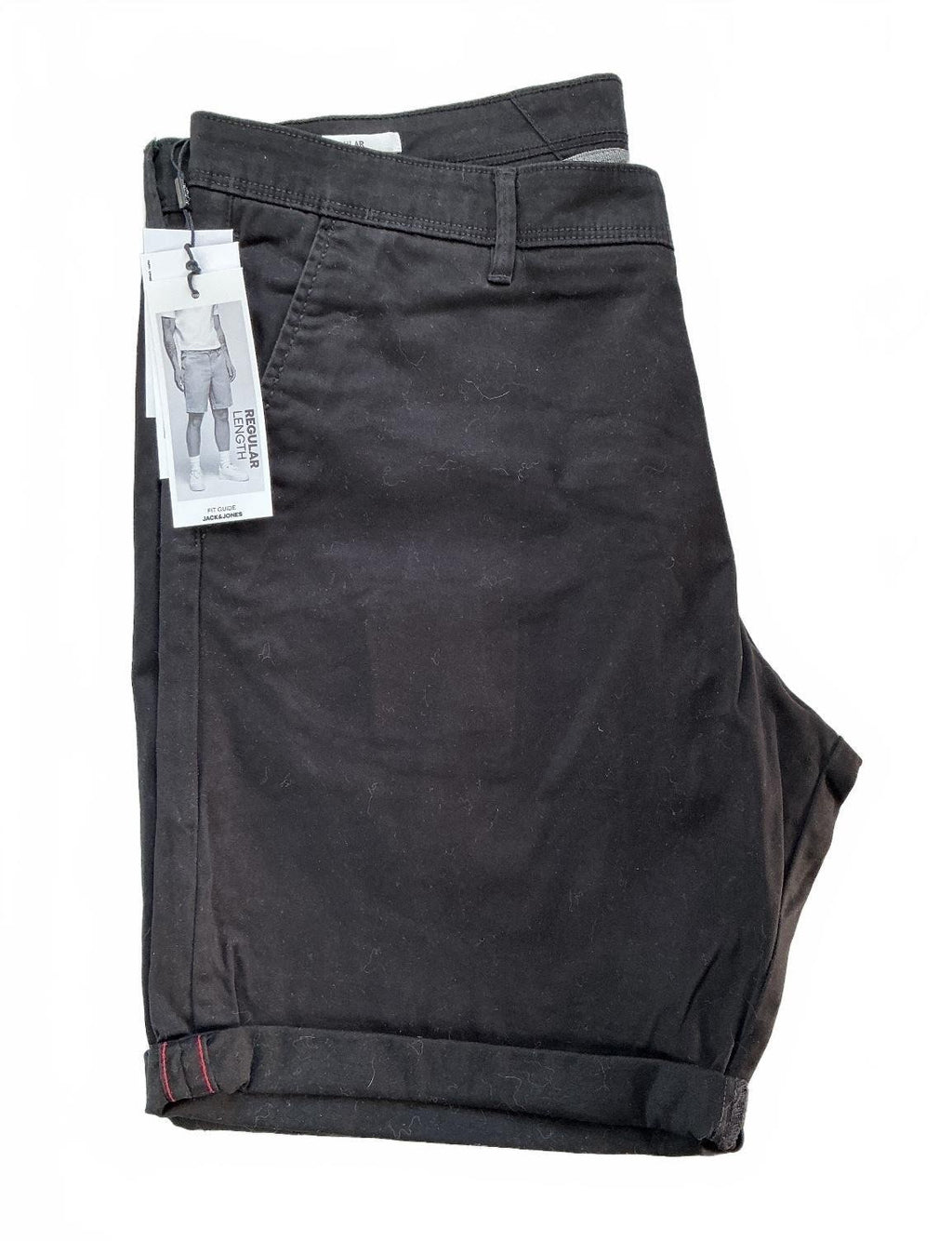 Jack & Jones Regular Length Men's Shorts XXL Black Solid Style