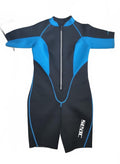 Seac Ciao Lady Wetsuit Women Size Large Black Blue 2.5mm Short Sleeve Front Zip