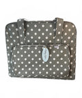 Hobby Gift Sewing Machine Tote Bag Gray Polka Dot Durable Cotton Fabric