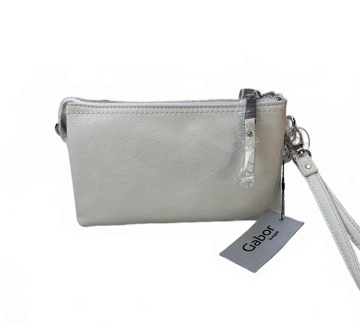 Gabor Emmy Women's White Leather Crossbody Bag Wristlet Adjustable Strap