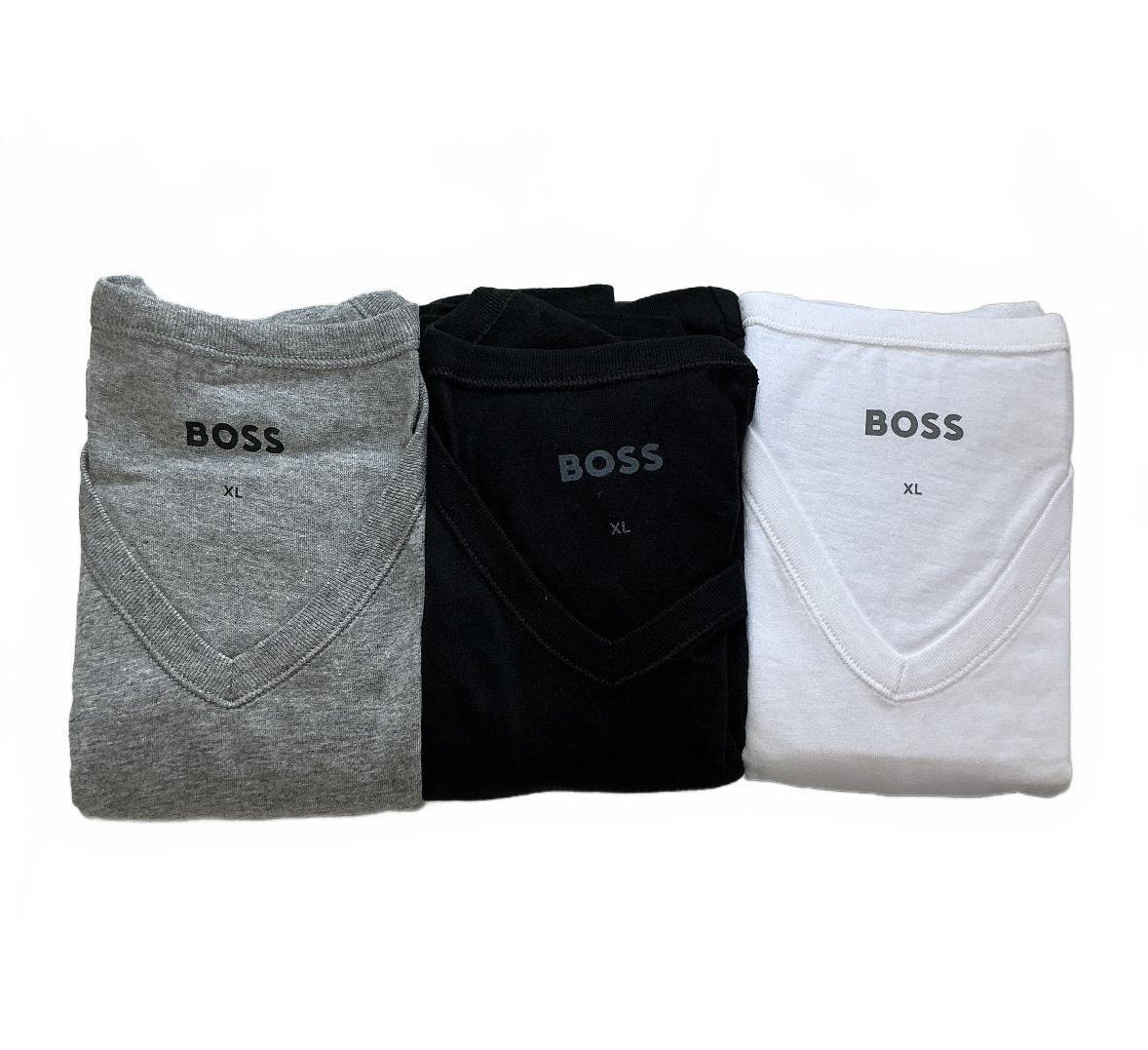 New BOSS Black, White, Grey V-Neck T-Shirt XL