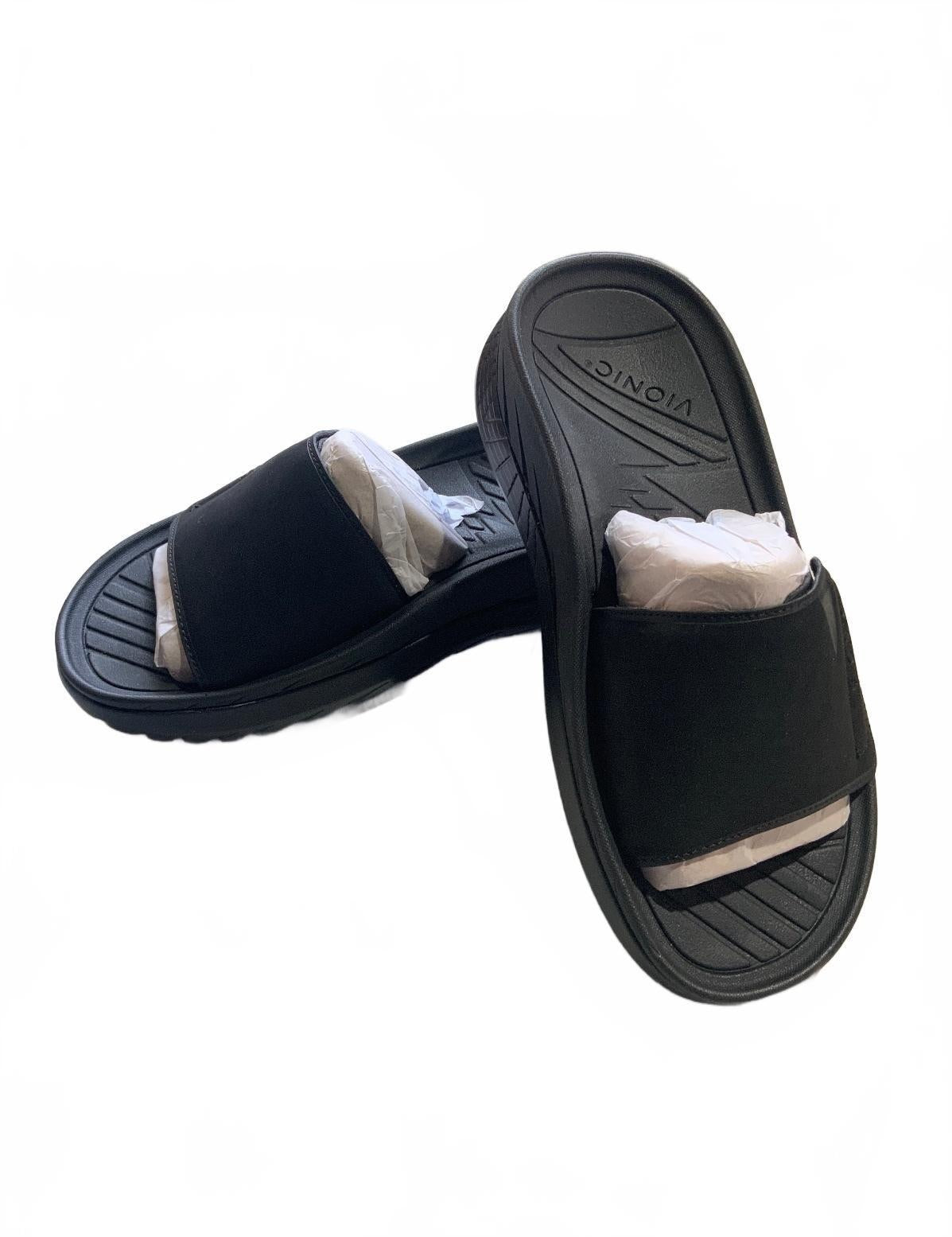 Vionic Black Slide Sandals Size 5.5 Comfortable Orthotic Support Shoes