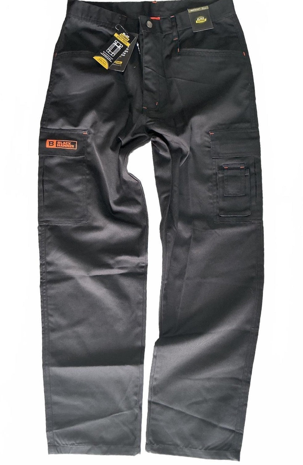 Black Hammer Workwear Men's Trousers UK 32" Waist 31" Leg Black