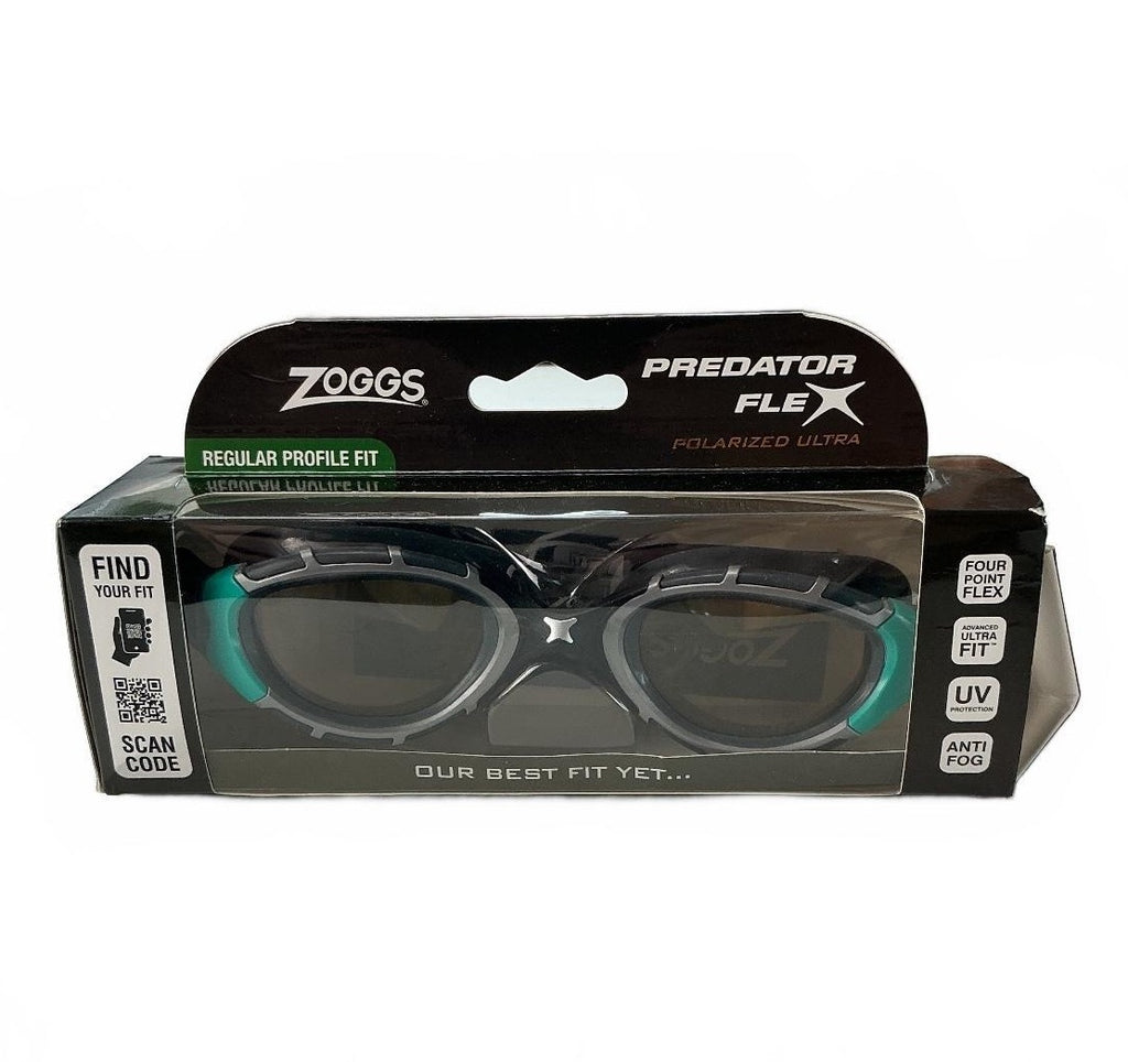 Zoggs Predator Flex Swimming Goggles Black Green Polarized