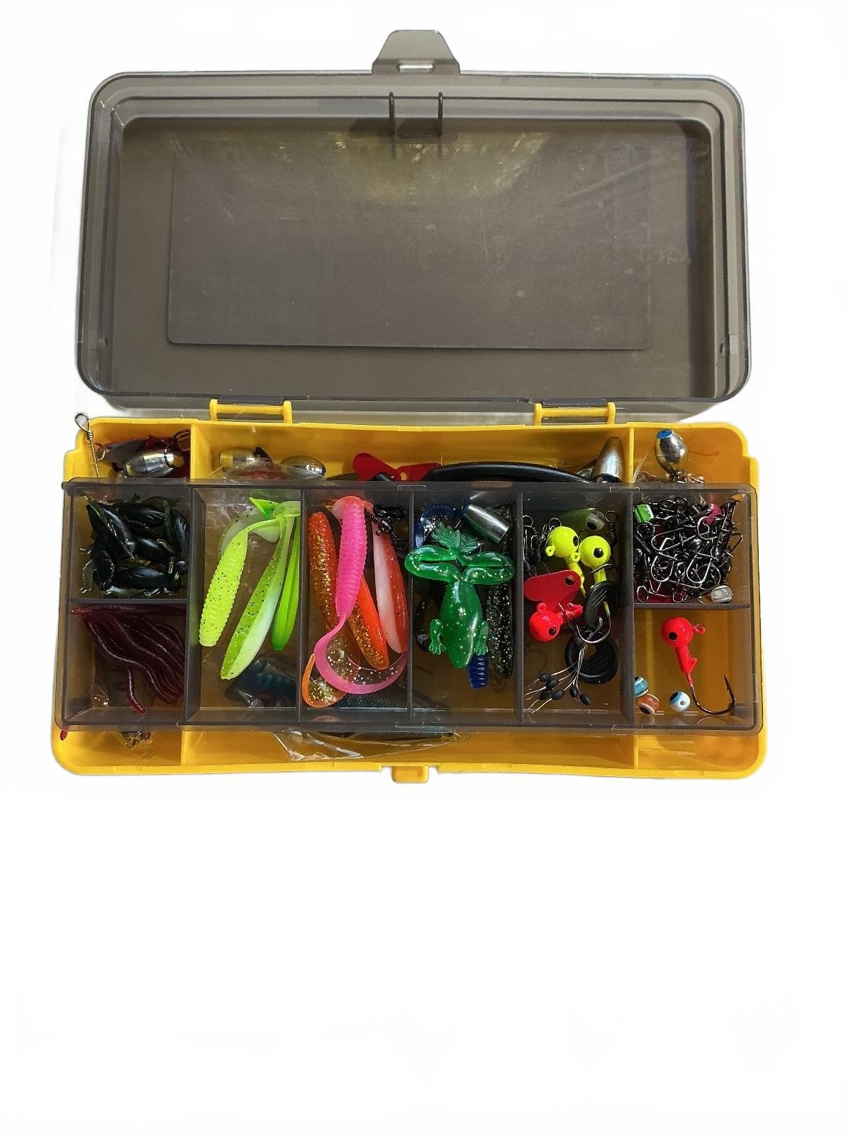 Fishing Lures Set 144pcs Complete Tackle Box with Soft and Hard Baits