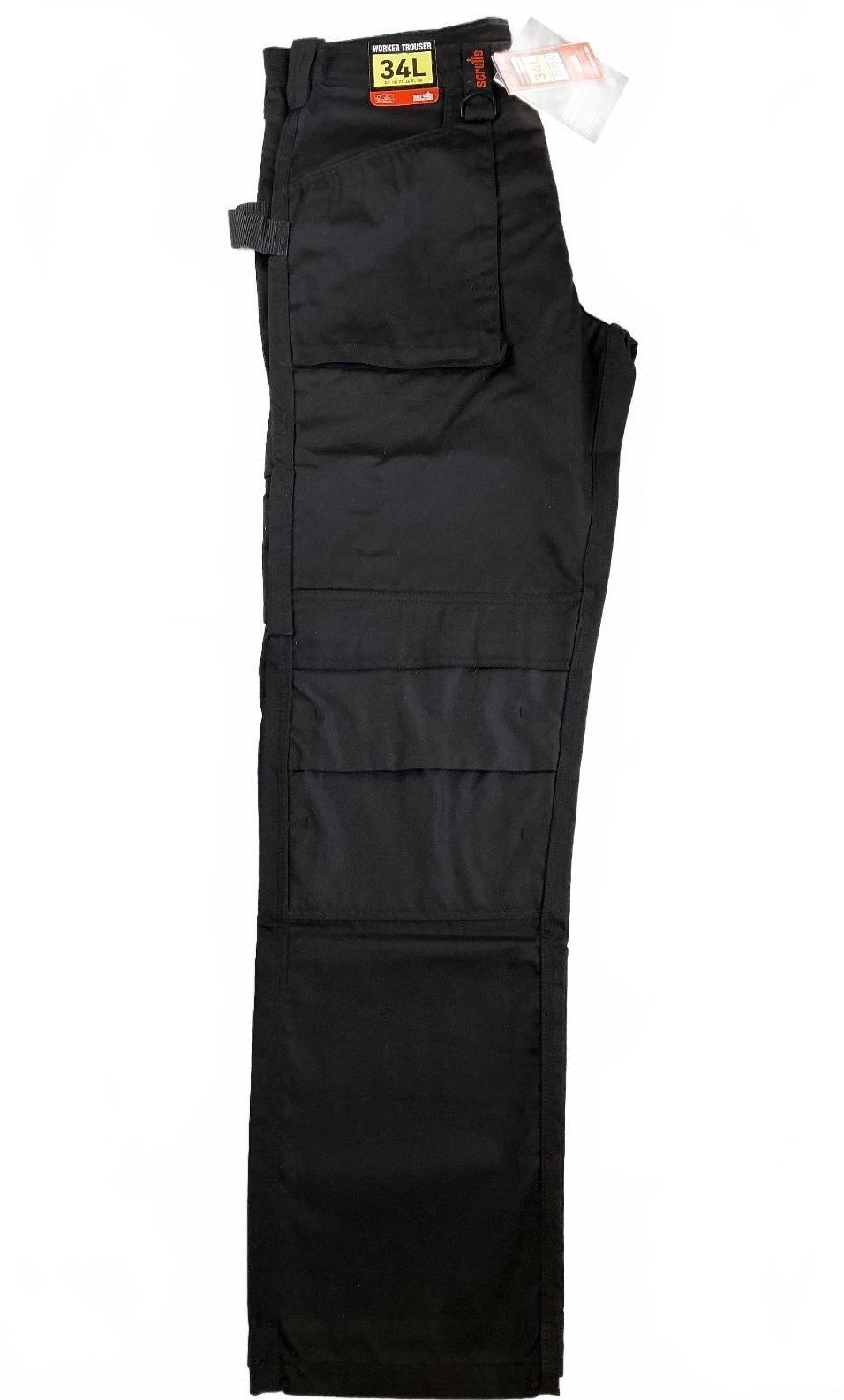 Scruffs Abratech Men's 34L Black Work Trousers Durable Multi-Pocket