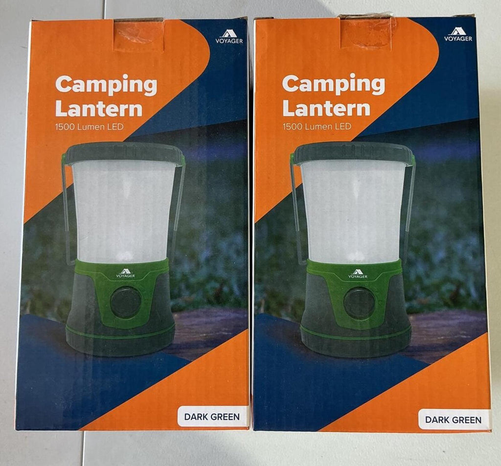 Voyager Camping Lantern 1500 Lumen LED Dark Green One Size Pack of 2