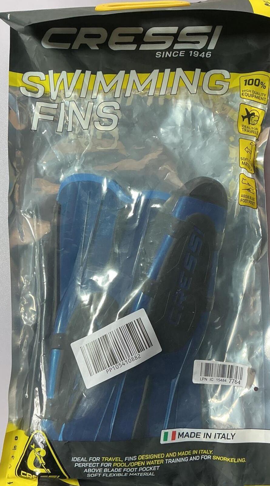 Cressi Agua Short Swimming Fins Blue Size EU 35/36 UK 2.5/3.5