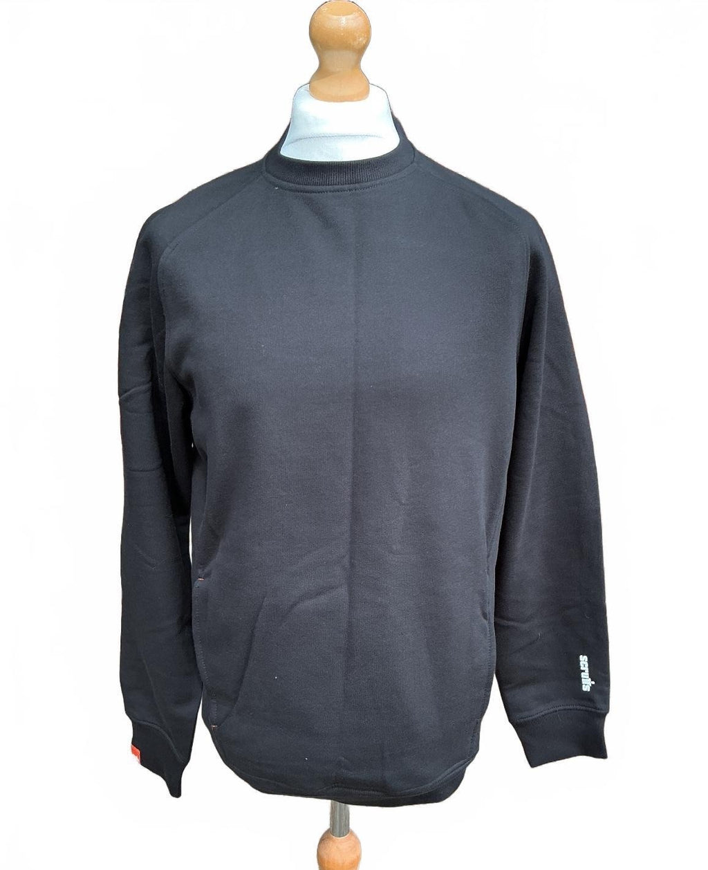 Scruffs Ego Worker Sweatshirt Men Large Black Sustainable Cotton Zipped Pockets