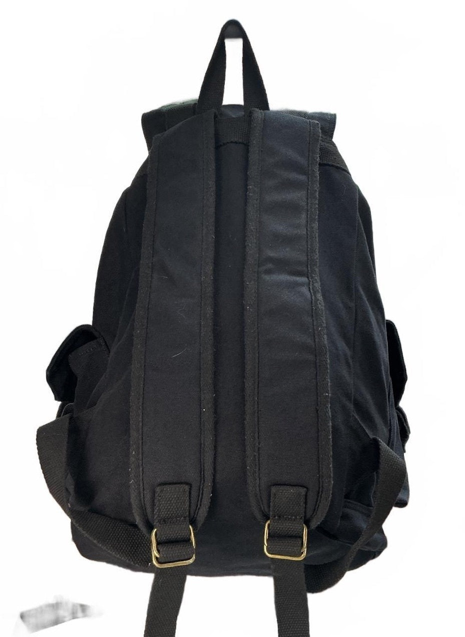 Gootium Backpack Unisex Black Canvas Durable Adjustable Straps Vintage Style