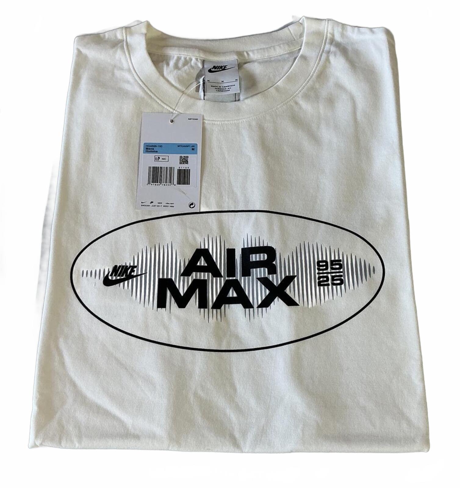 Nike Air Max White T-Shirt Size Regular M Casual Comfortable Fit