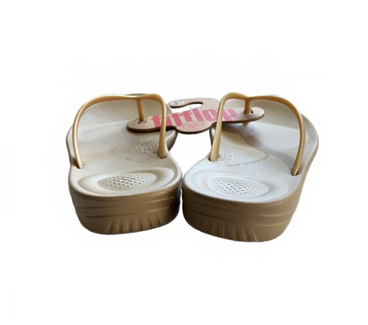 FitFlop Gold Flip Flop Sandals UK 5 Comfortable Contoured Footbed Summer