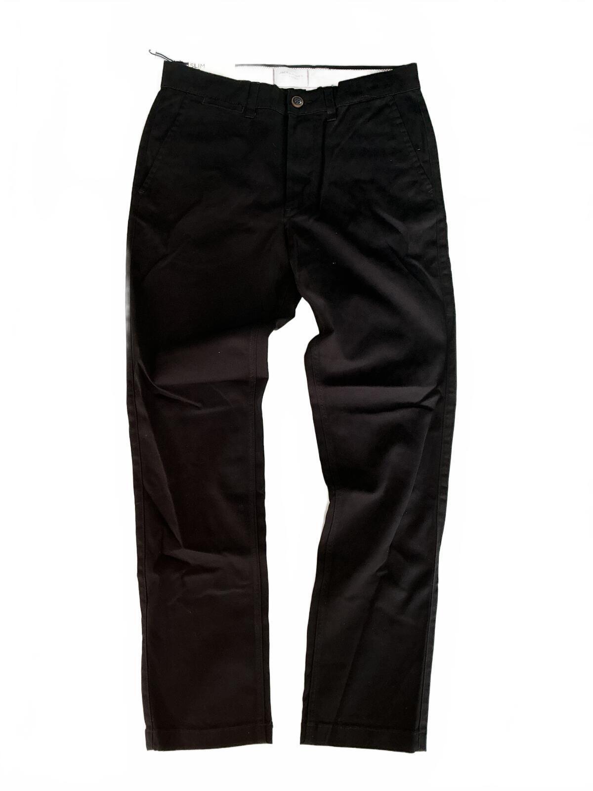 Jack and Jones Black Chino Trousers Slim 28/30 Casual Pants
