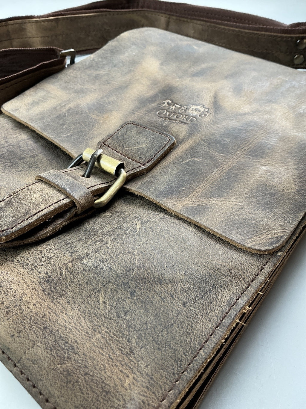 Oxford Chariot Bespoke Luxury Leather Crossbody Bag Brown Vintage Style